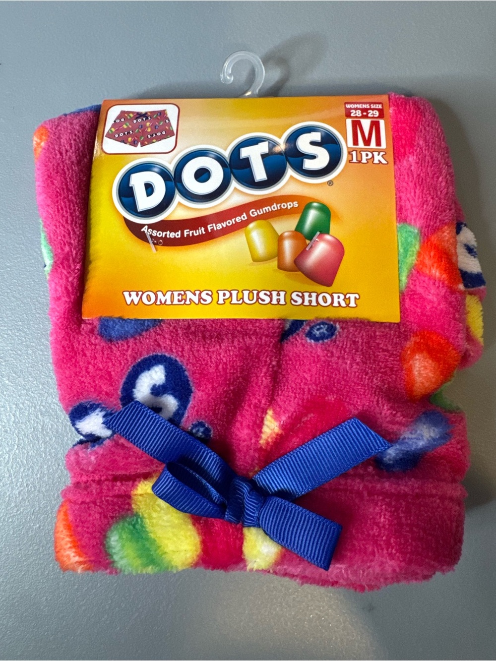 Dots Pink Plush Women's Shorts with Multicolor Candy Dot Print novelty sz MD
